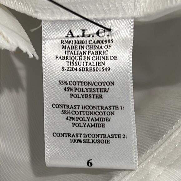 NWT A.L.C. Salines Dress White Size 6 - Picture 14 of 15